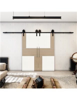 Holzschiebetür Barn-Line - Eiche und Weiss  Model 3027-2