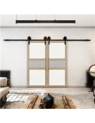 Holzschiebetür Barn-Line - Eiche und Weiss  Model 3042-2