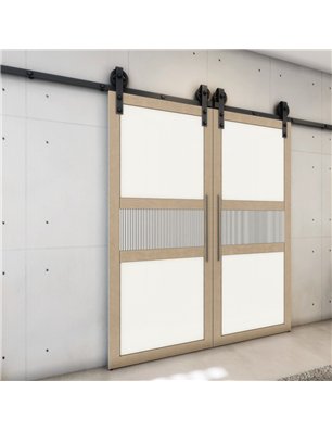 Holzschiebetür Barn-Line - Eiche und Weiss  Model 3042-3