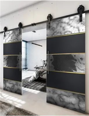 Holzschiebetür Barn-Line - Hell - Dunkel-Mix Model 3031