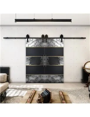 Holzschiebetür Barn-Line - Hell - Dunkel-Mix Model 3031-2