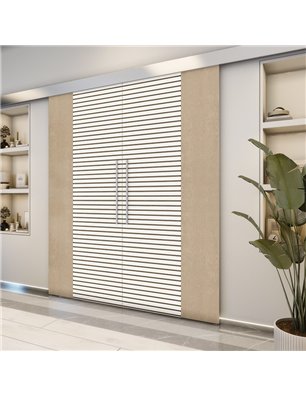 Holzschiebetür Eco-Line - Eiche und Weiss  Model 3012-2