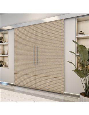Holzschiebetür Eco-Line - Eiche und Weiss  Model 3014-2
