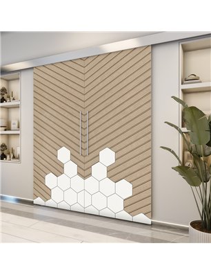 Holzschiebetür Eco-Line - Eiche und Weiss  Model 3016-2