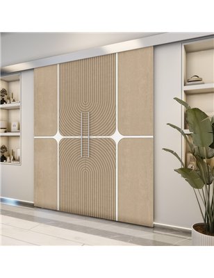 Holzschiebetür Eco-Line - Eiche und Weiss  Model 3017-2