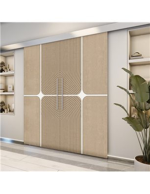 Holzschiebetür Eco-Line - Eiche und Weiss  Model 3017-2