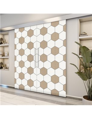 Holzschiebetür Eco-Line - Eiche und Weiss  Model 3018-2