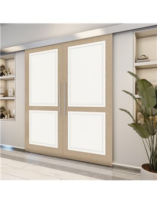 Holzschiebetür Eco-Line - Eiche und Weiss  Model 3023-2
