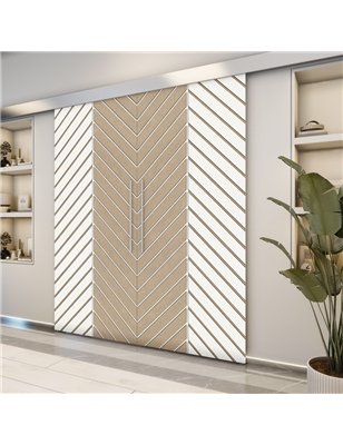Holzschiebetür Eco-Line - Eiche und Weiss  Model 3024-2