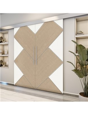 Holzschiebetür Eco-Line - Eiche und Weiss  Model 3026-2