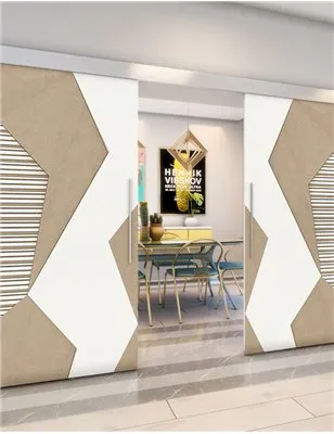 Holzschiebetür Eco-Line - Eiche und Weiss Model 3033