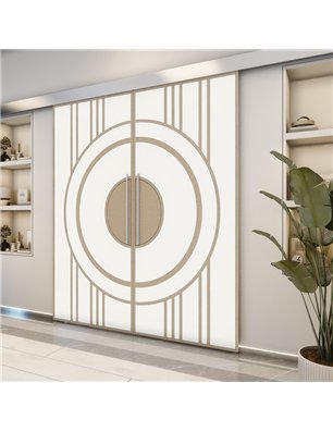 Holzschiebetür Eco-Line - Eiche und Weiss  Model 3035-2