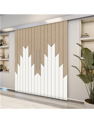 Holzschiebetür Eco-Line - Eiche und Weiss  Model 3039-2