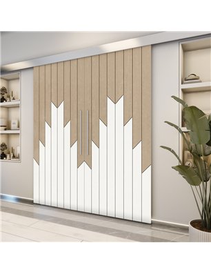 Holzschiebetür Eco-Line - Eiche und Weiss  Model 3039-2