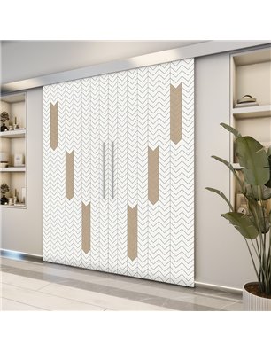 Holzschiebetür Eco-Line - Eiche und Weiss  Model 3043-2