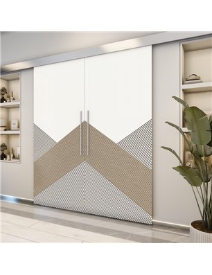 Holzschiebetür Eco-Line - Eiche und Weiss  Model 3044-2