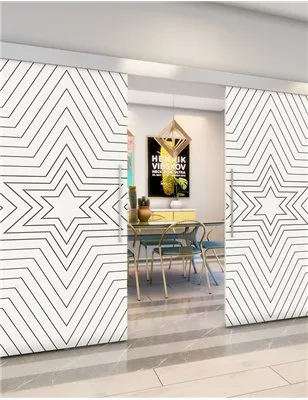 Holzschiebetür Eco-Line - Eiche und Weiss Model 3045