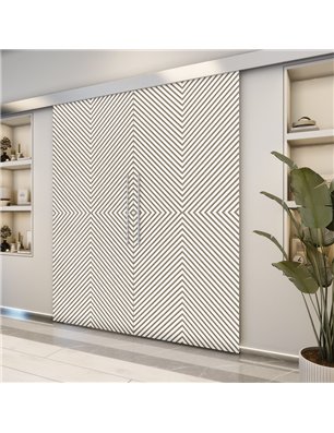 Holzschiebetür Eco-Line - Eiche und Weiss  Model 3047-2