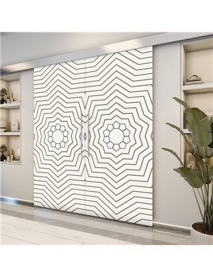 Holzschiebetür Eco-Line - Eiche und Weiss  Model 3049-2