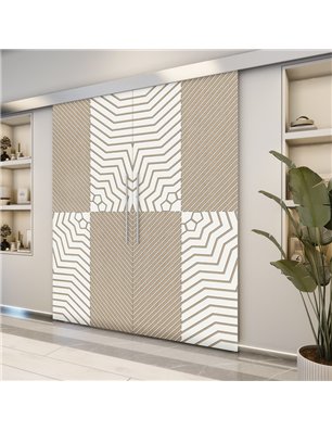 Holzschiebetür Eco-Line - Eiche und Weiss  Model 3050-2