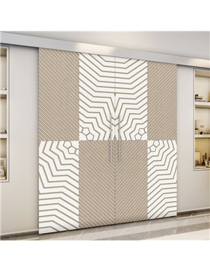 Holzschiebetür Eco-Line - Eiche und Weiss  Model 3050-3