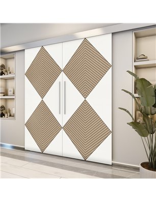 Holzschiebetür Eco-Line - Eiche und Weiss  Model 3054-2