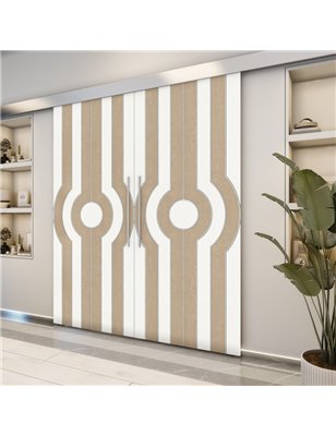 Holzschiebetür Eco-Line - Eiche und Weiss  Model 3055-2