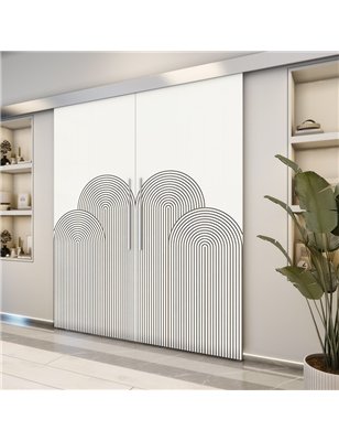 Holzschiebetür Eco-Line - Eiche und Weiss  Model 3057-2