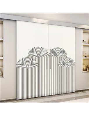 Holzschiebetür Eco-Line - Eiche und Weiss  Model 3057-3