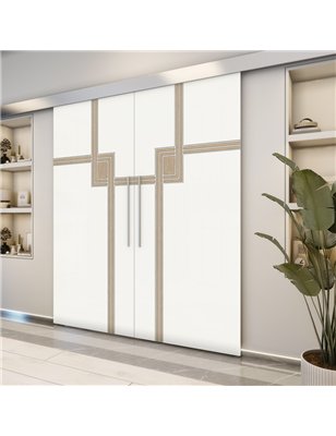 Holzschiebetür Eco-Line - Eiche und Weiss  Model 3059-2