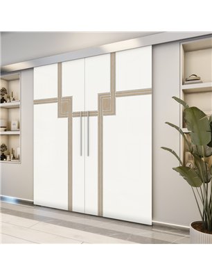 Holzschiebetür Eco-Line - Eiche und Weiss  Model 3059-2
