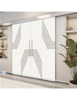 Holzschiebetür Eco-Line - Eiche und Weiss  Model 3060-2
