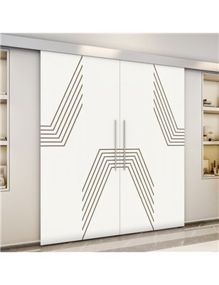 Holzschiebetür Eco-Line - Eiche und Weiss  Model 3060-3