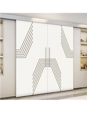 Holzschiebetür Eco-Line - Eiche und Weiss  Model 3060-3