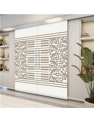 Holzschiebetür Eco-Line - Eiche und Weiss  Model 3061-2