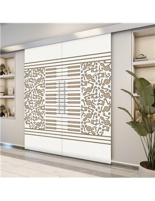 Holzschiebetür Eco-Line - Eiche und Weiss  Model 3061-2