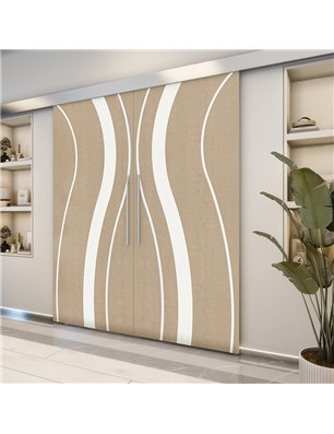 Holzschiebetür Eco-Line - Eiche und Weiss  Model 3064-2
