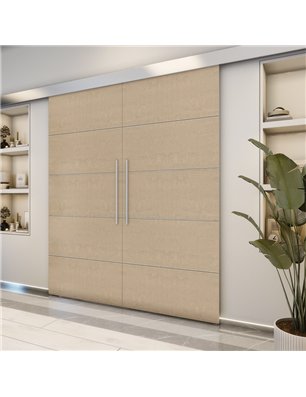 Holzschiebetür Eco-Line - Eiche und Weiss  Model 3066-2