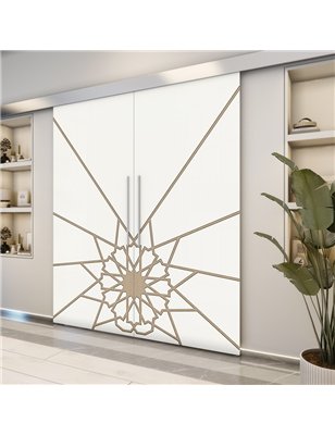Holzschiebetür Eco-Line - Eiche und Weiss  Model 3068-2