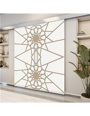 Holzschiebetür Eco-Line - Eiche und Weiss  Model 3069-2