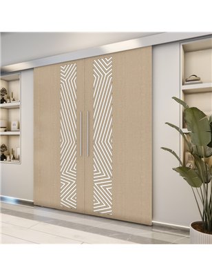 Holzschiebetür Eco-Line - Eiche und Weiss  Model 3070-2