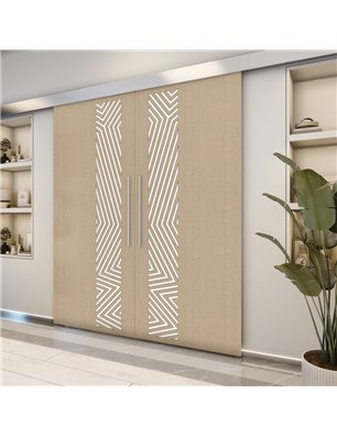 Holzschiebetür Eco-Line - Eiche und Weiss  Model 3070-2