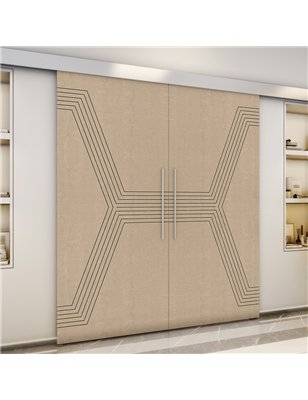 Holzschiebetür Eco-Line - Eiche und Weiss  Model 3079-3