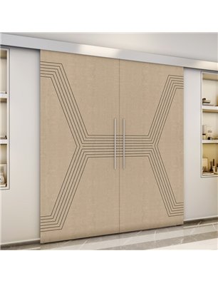 Holzschiebetür Eco-Line - Eiche und Weiss  Model 3079-3