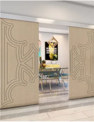 Holzschiebetür Eco-Line - Eiche und Weiss Model 3086