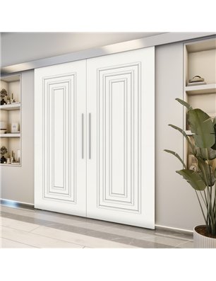 Holzschiebetür Eco-Line - Weiss  Model 3002-2