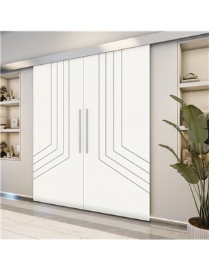 Holzschiebetür Eco-Line - Weiss  Model 3073-2
