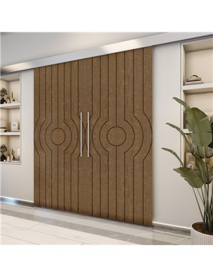 Holzschiebetür Eco-Line - Nussbaum  Model 3055-2