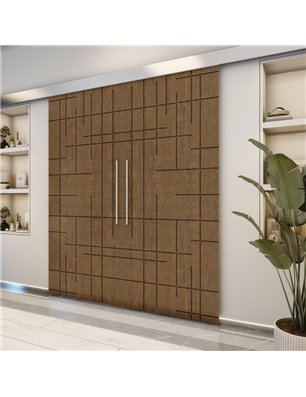 Holzschiebetür Eco-Line - Nussbaum  Model 3087-2