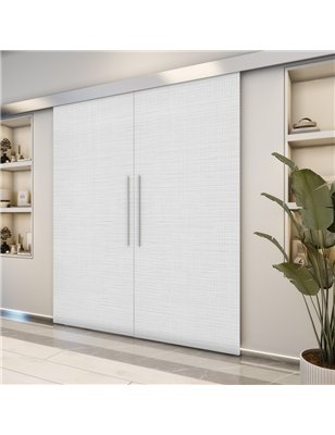 Holzschiebetür Eco-Line - Weiss 3D  Model 3004-2